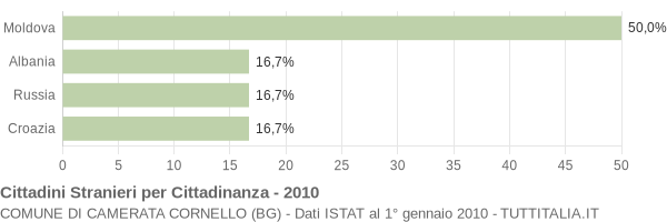 Grafico cittadinanza stranieri - Camerata Cornello 2010