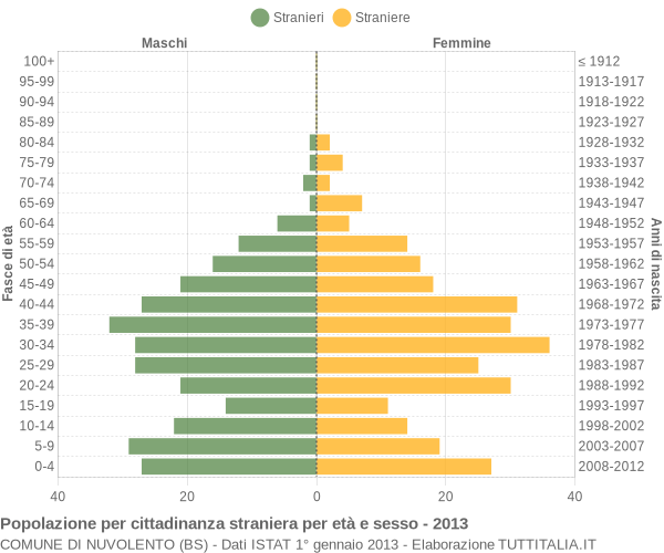 Grafico cittadini stranieri - Nuvolento 2013