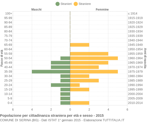 Grafico cittadini stranieri - Serina 2015