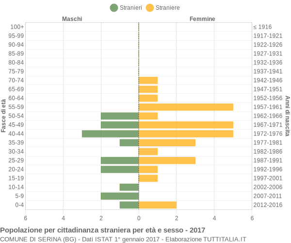 Grafico cittadini stranieri - Serina 2017