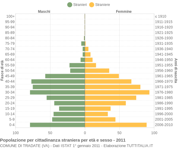 Grafico cittadini stranieri - Tradate 2011