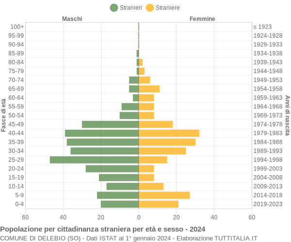 Grafico cittadini stranieri - Delebio 2024