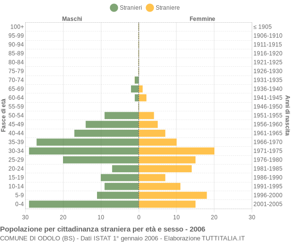 Grafico cittadini stranieri - Odolo 2006