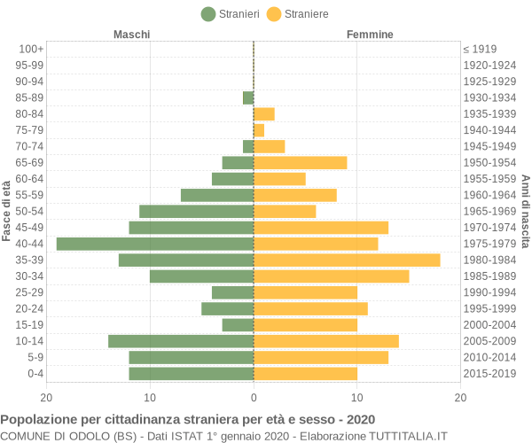 Grafico cittadini stranieri - Odolo 2020