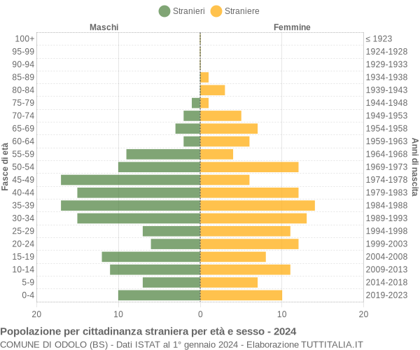 Grafico cittadini stranieri - Odolo 2024