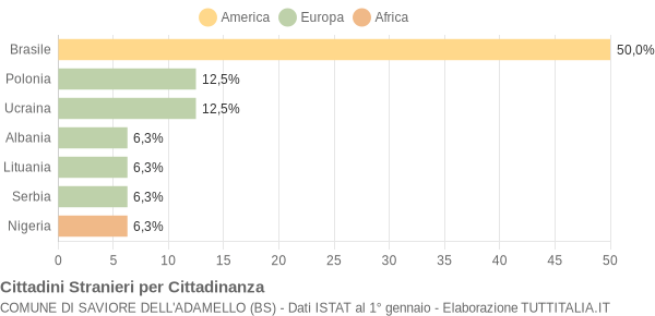 Grafico cittadinanza stranieri - Saviore dell'Adamello 2020