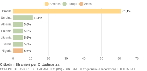 Grafico cittadinanza stranieri - Saviore dell'Adamello 2021