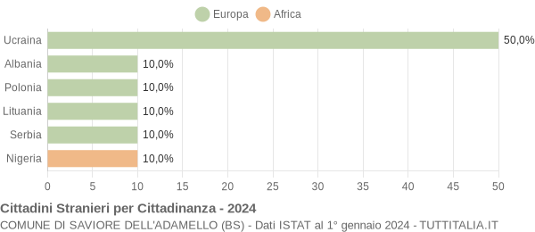 Grafico cittadinanza stranieri - Saviore dell'Adamello 2024