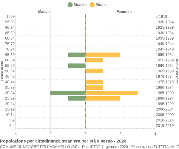 Grafico cittadini stranieri - Saviore dell'Adamello 2020