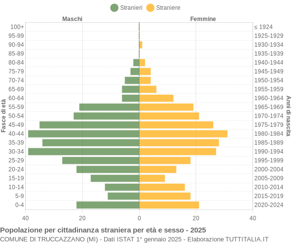 Grafico cittadini stranieri - Truccazzano 2025