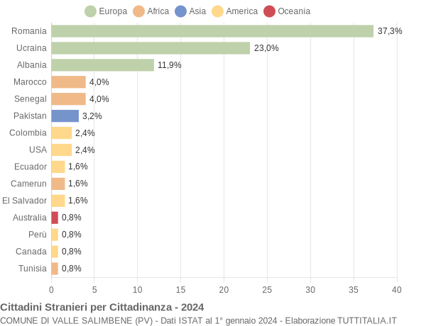 Grafico cittadinanza stranieri - Valle Salimbene 2024