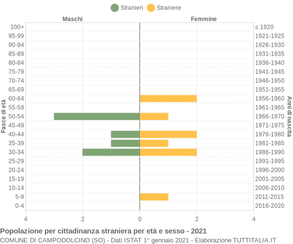 Grafico cittadini stranieri - Campodolcino 2021