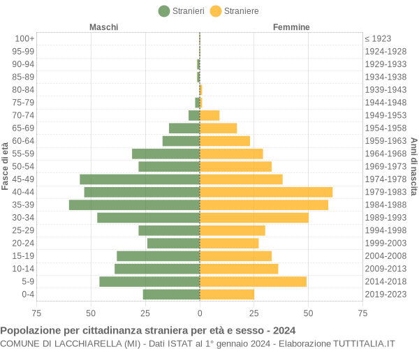 Grafico cittadini stranieri - Lacchiarella 2024