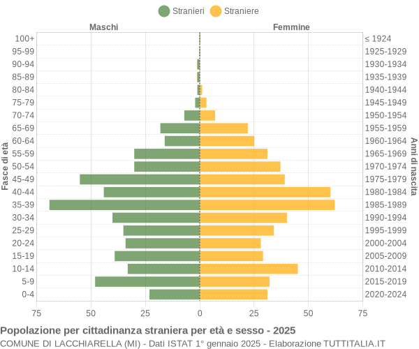 Grafico cittadini stranieri - Lacchiarella 2025