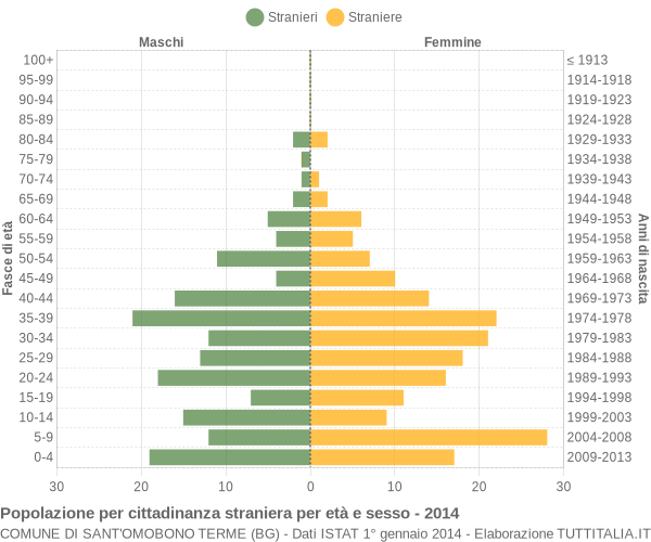 Grafico cittadini stranieri - Sant'Omobono Terme 2014