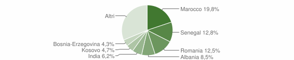 Grafico cittadinanza stranieri - Erbusco 2012