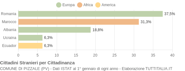 Grafico cittadinanza stranieri - Pizzale 2009