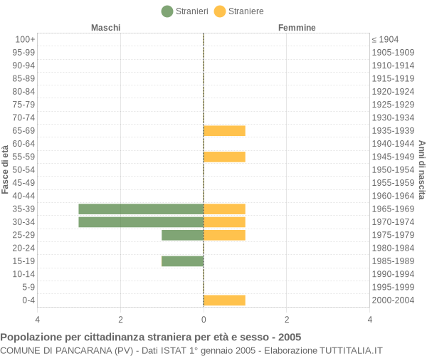 Grafico cittadini stranieri - Pancarana 2005