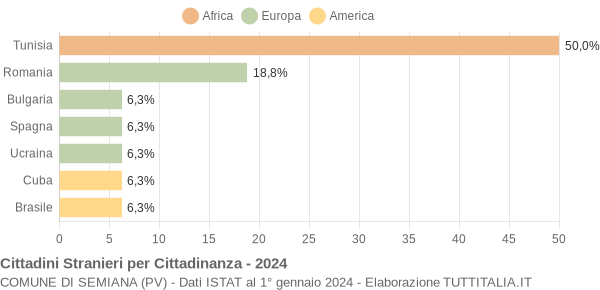 Grafico cittadinanza stranieri - Semiana 2024