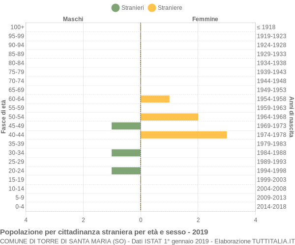 Grafico cittadini stranieri - Torre di Santa Maria 2019