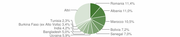 Grafico cittadinanza stranieri - Treviolo 2014