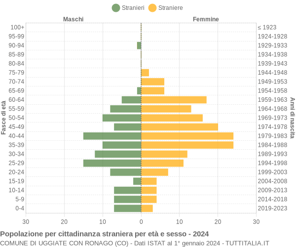 Grafico cittadini stranieri - Uggiate con Ronago 2024