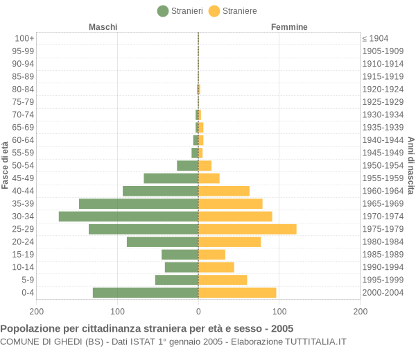 Grafico cittadini stranieri - Ghedi 2005