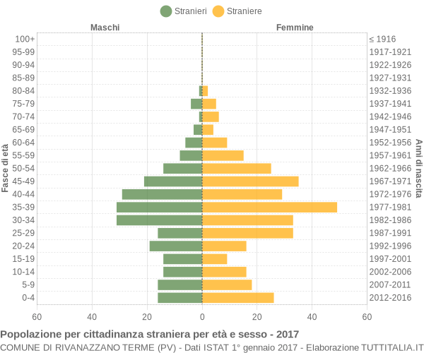 Grafico cittadini stranieri - Rivanazzano Terme 2017