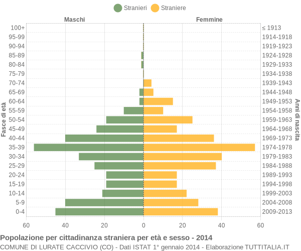 Grafico cittadini stranieri - Lurate Caccivio 2014