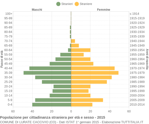 Grafico cittadini stranieri - Lurate Caccivio 2015