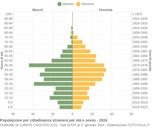 Grafico cittadini stranieri - Lurate Caccivio 2024