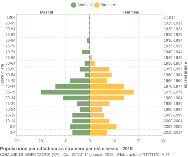 Grafico cittadini stranieri - Morazzone 2015