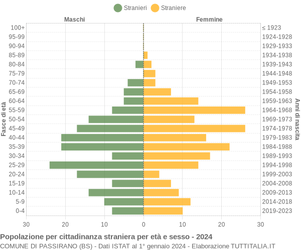 Grafico cittadini stranieri - Passirano 2024