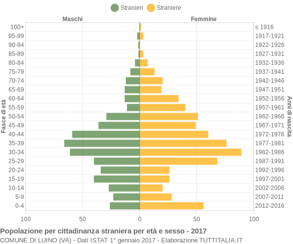 Grafico cittadini stranieri - Luino 2017