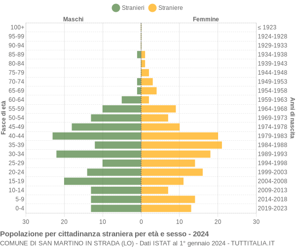 Grafico cittadini stranieri - San Martino in Strada 2024
