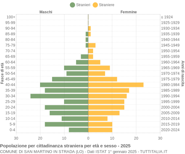 Grafico cittadini stranieri - San Martino in Strada 2025