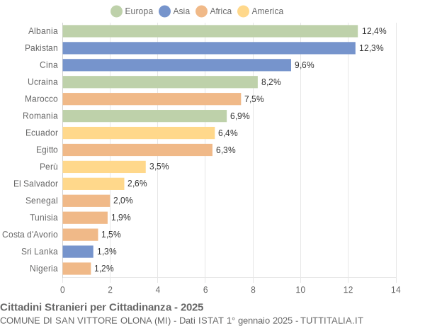 Grafico cittadinanza stranieri - San Vittore Olona 2025