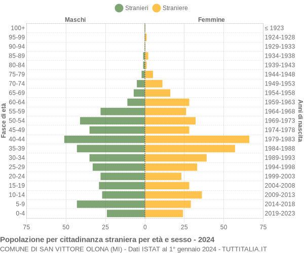 Grafico cittadini stranieri - San Vittore Olona 2024