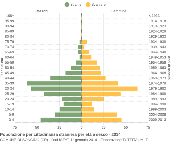 Grafico cittadini stranieri - Soncino 2014