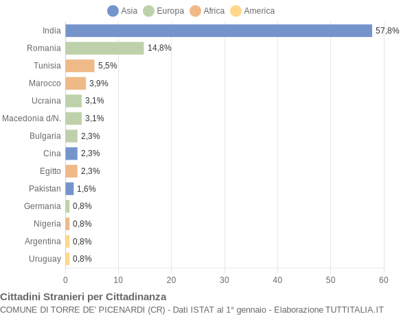 Grafico cittadinanza stranieri - Torre de' Picenardi 2015