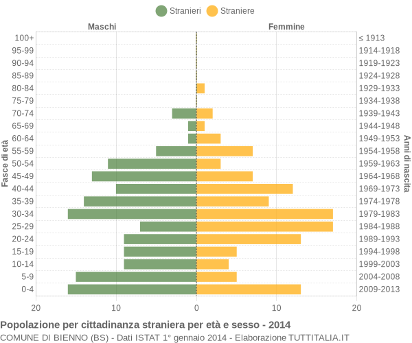 Grafico cittadini stranieri - Bienno 2014