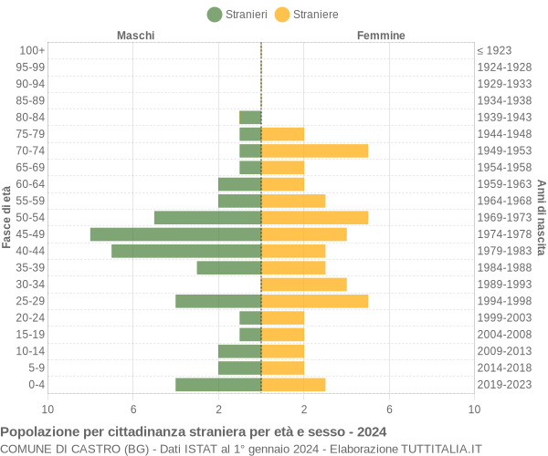 Grafico cittadini stranieri - Castro 2024