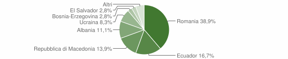 Grafico cittadinanza stranieri - Colli Verdi 2005