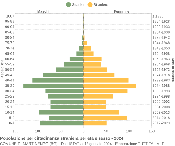 Grafico cittadini stranieri - Martinengo 2024