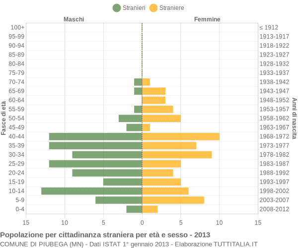 Grafico cittadini stranieri - Piubega 2013