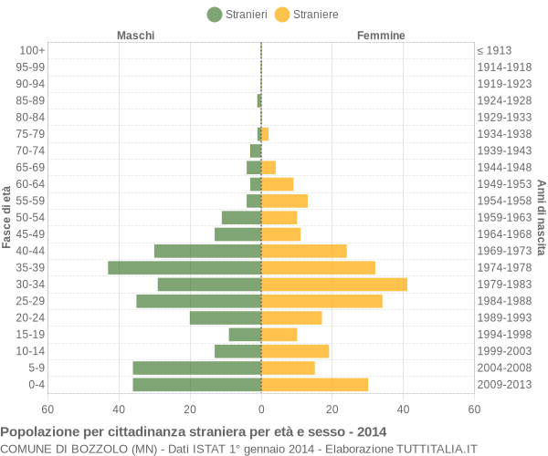 Grafico cittadini stranieri - Bozzolo 2014