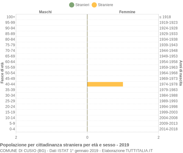 Grafico cittadini stranieri - Cusio 2019