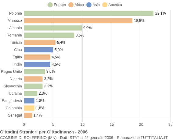 Grafico cittadinanza stranieri - Solferino 2006