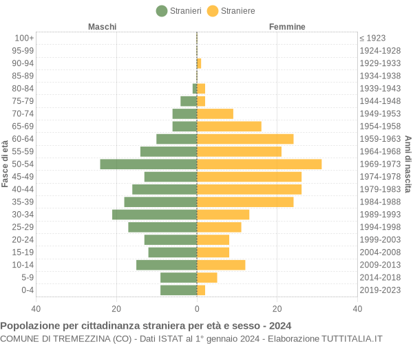 Grafico cittadini stranieri - Tremezzina 2024