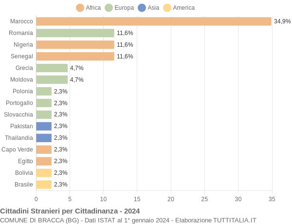 Grafico cittadinanza stranieri - Bracca 2024